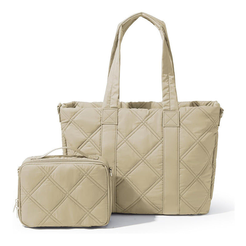 Elegante und Vielseitige Stoffhandtasche mit Abnehmbarem Kosmetiktäschchen Brehn