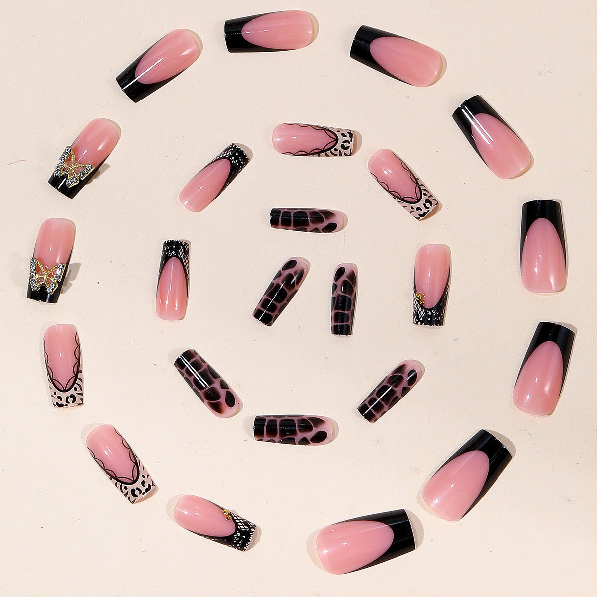 Luxuriöse 3D-Gradient-Nagelkunstverlängerungen Brehn