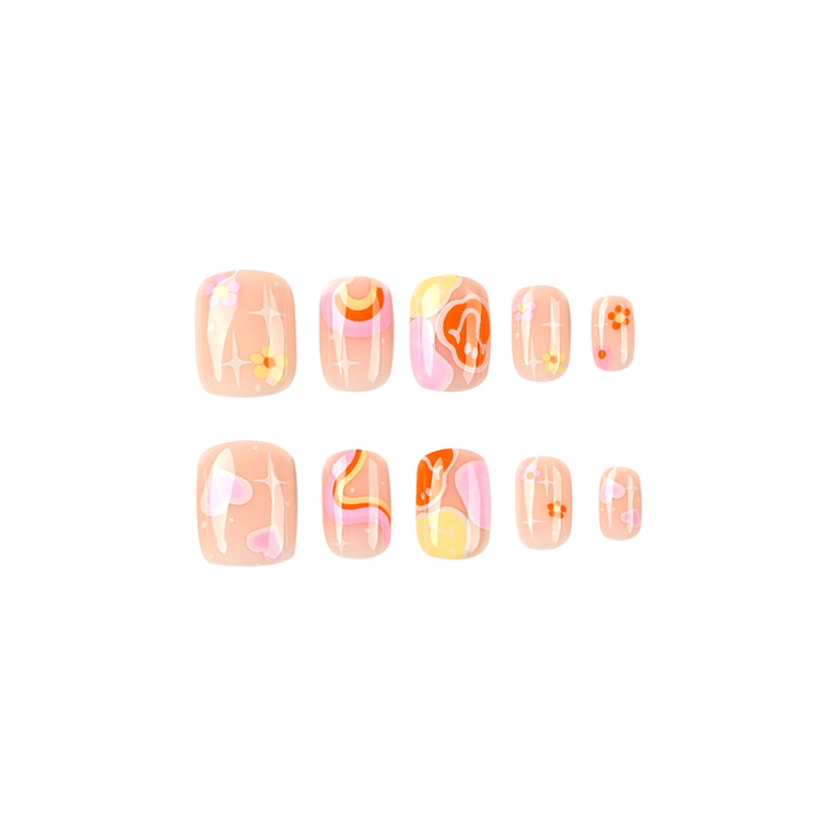 Kreative Nageldesigns mit bunten Mustern Brehn