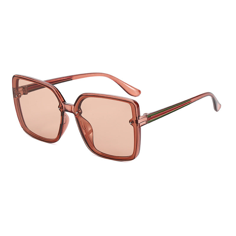 Damen Oversized-Quadrat-Sonnenbrille mit kontrastierendem Rahmen Brehn