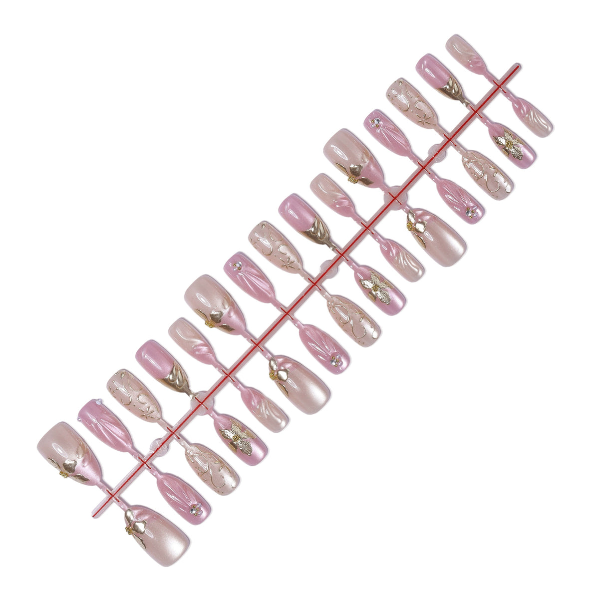 Elegantes Kunstnagelset mit floralen Verzierungen Brehn