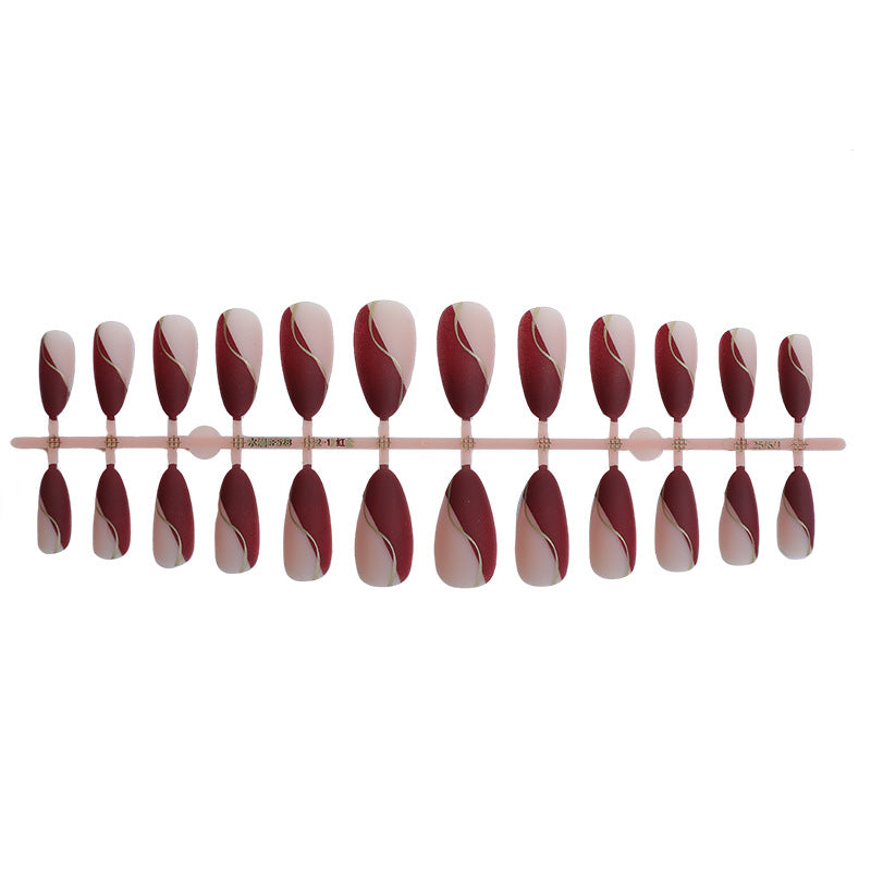Stylisches Press-On-Nagelset mit elegantem, geschwungenem Design Brehn