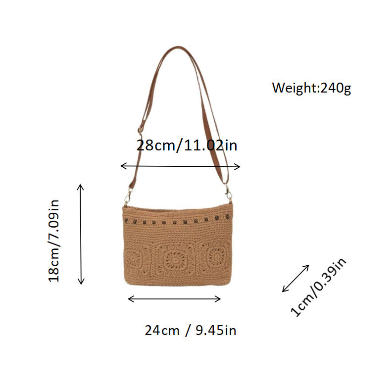 Handtasche mit Feinen Häkelmotiven Brehn