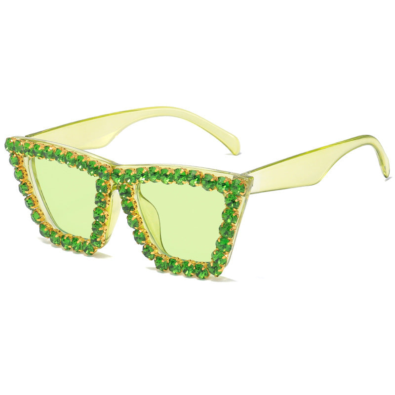 Damen extravagante Sonnenbrille mit glitzerndem Rahmen Brehn