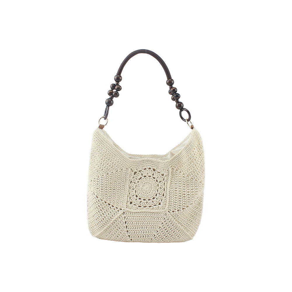 Häkelhandtasche mit Eleganten Holzgriffen Brehn
