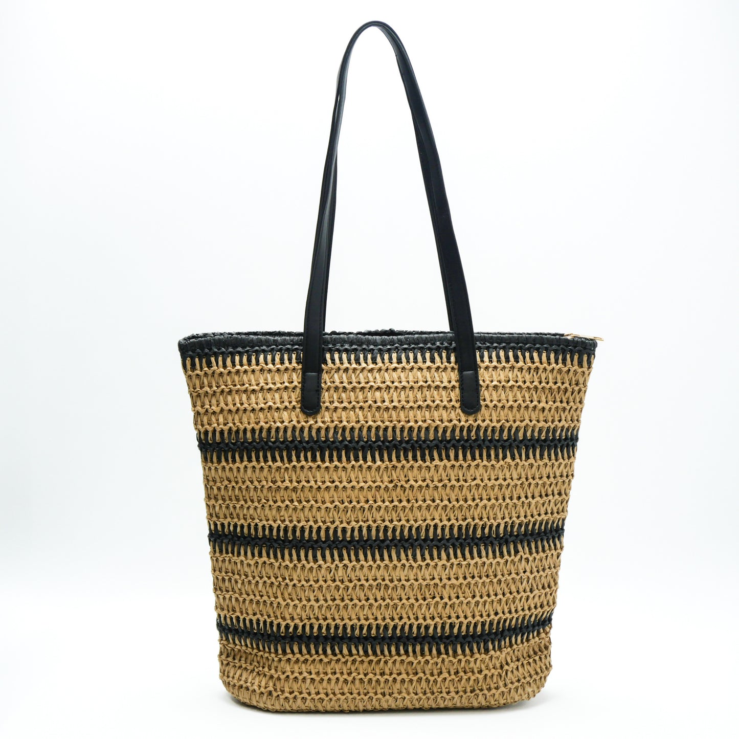 Handgefertigte Strandtasche mit Auffälligen Ledergriffen Brehn
