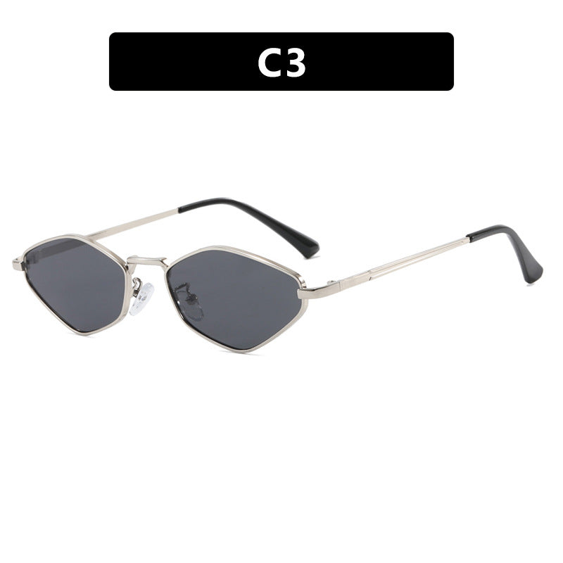 Damen geometrische Sonnenbrille mit feinem Metallrahmen und UV-Schutz Brehn
