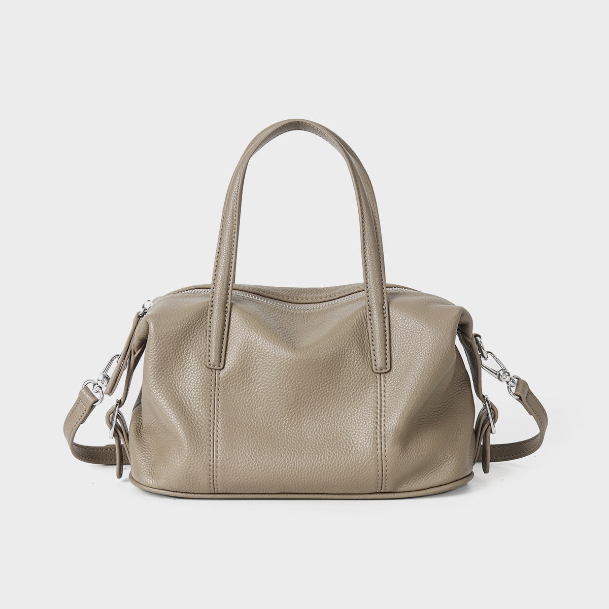 Strukturierte Fass-Top-Handle-Satchel mit abnehmbarem Crossbody-Gurt