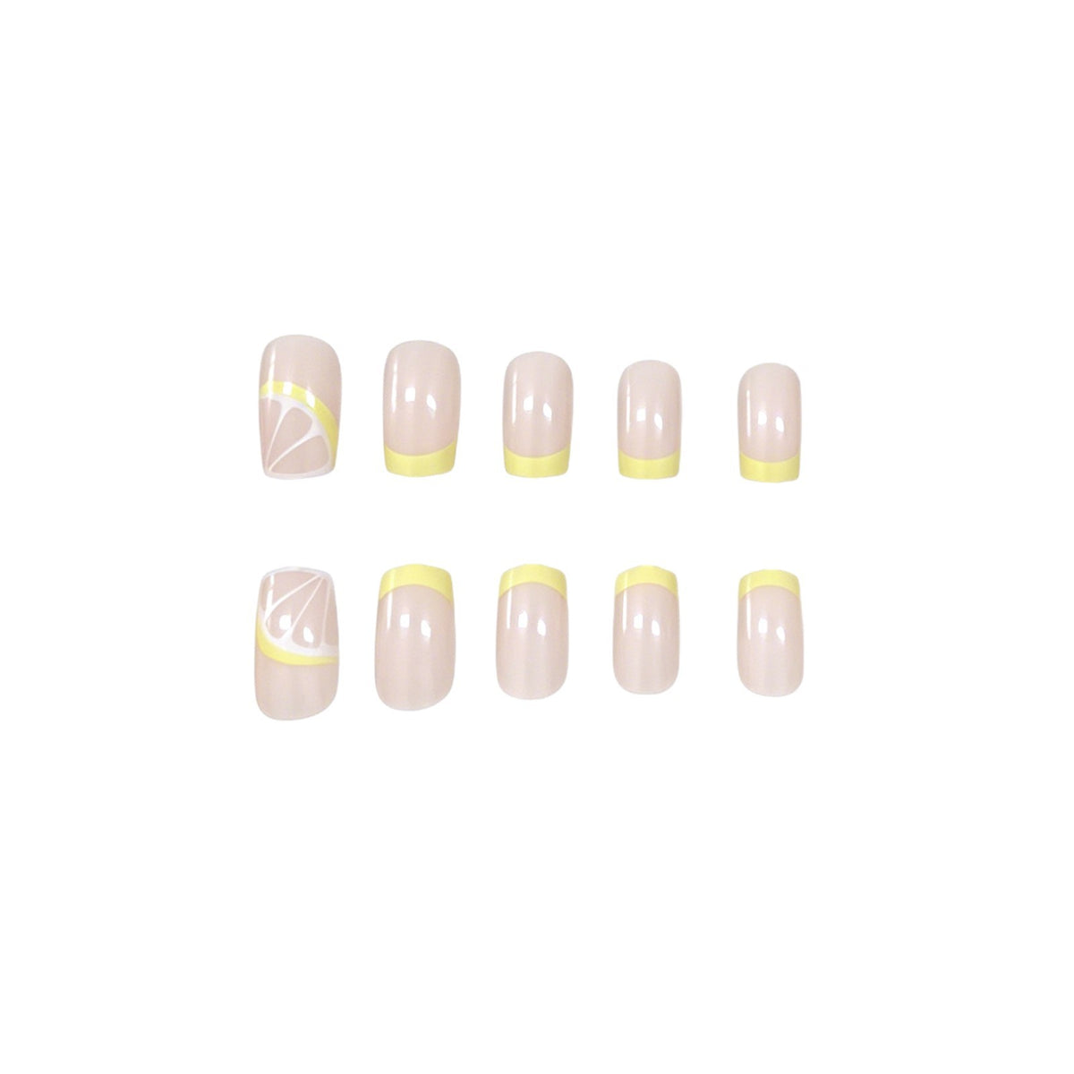 Elegante Zitrone-Themen-Acryl-Nagelkunst-Verstärkungen Brehn