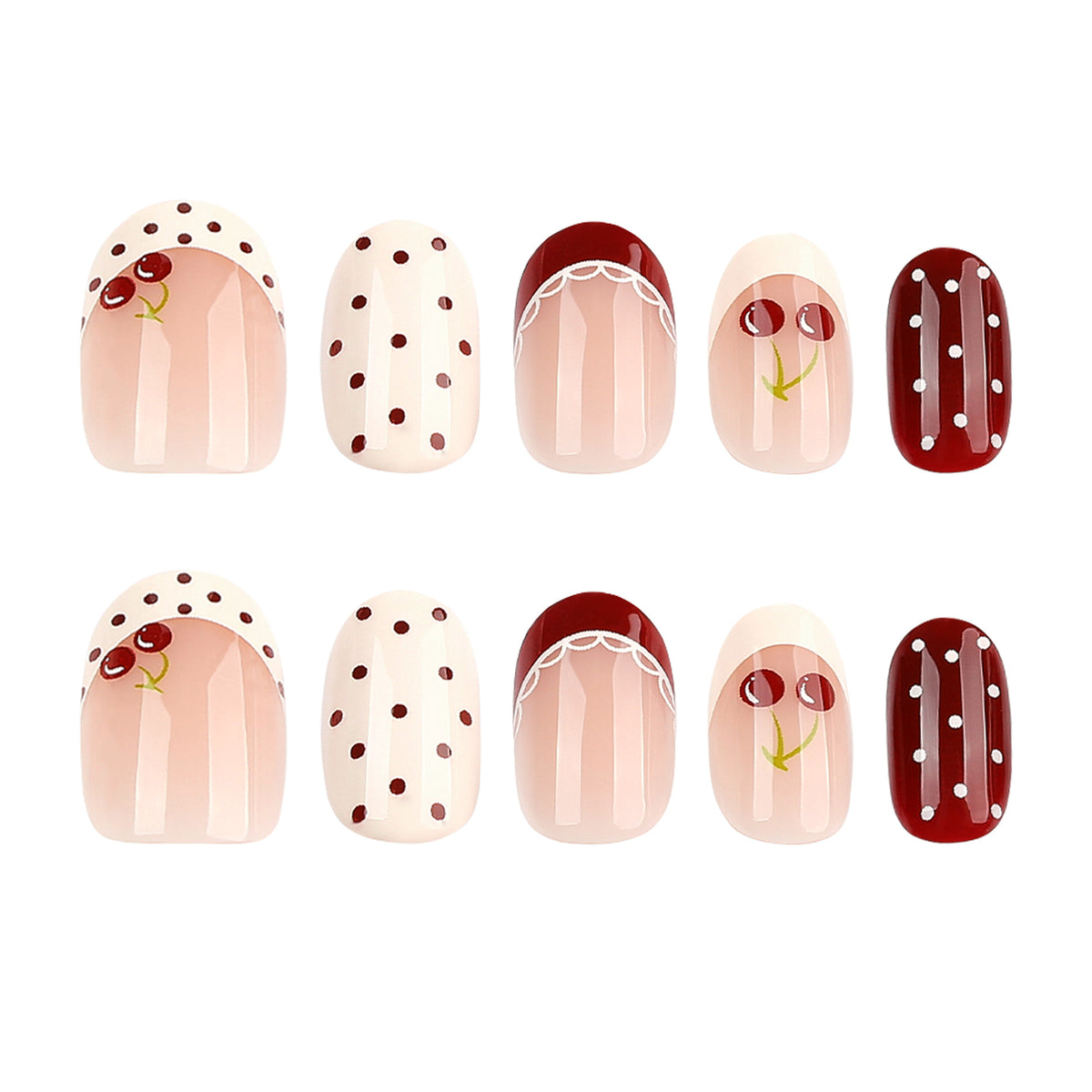 Kunstvolle Nagelkunst mit Kirschen-Design Brehn