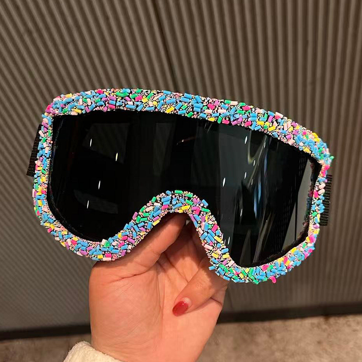 Damen stylische Skibrille mit einzigartigem Dekor Brehn