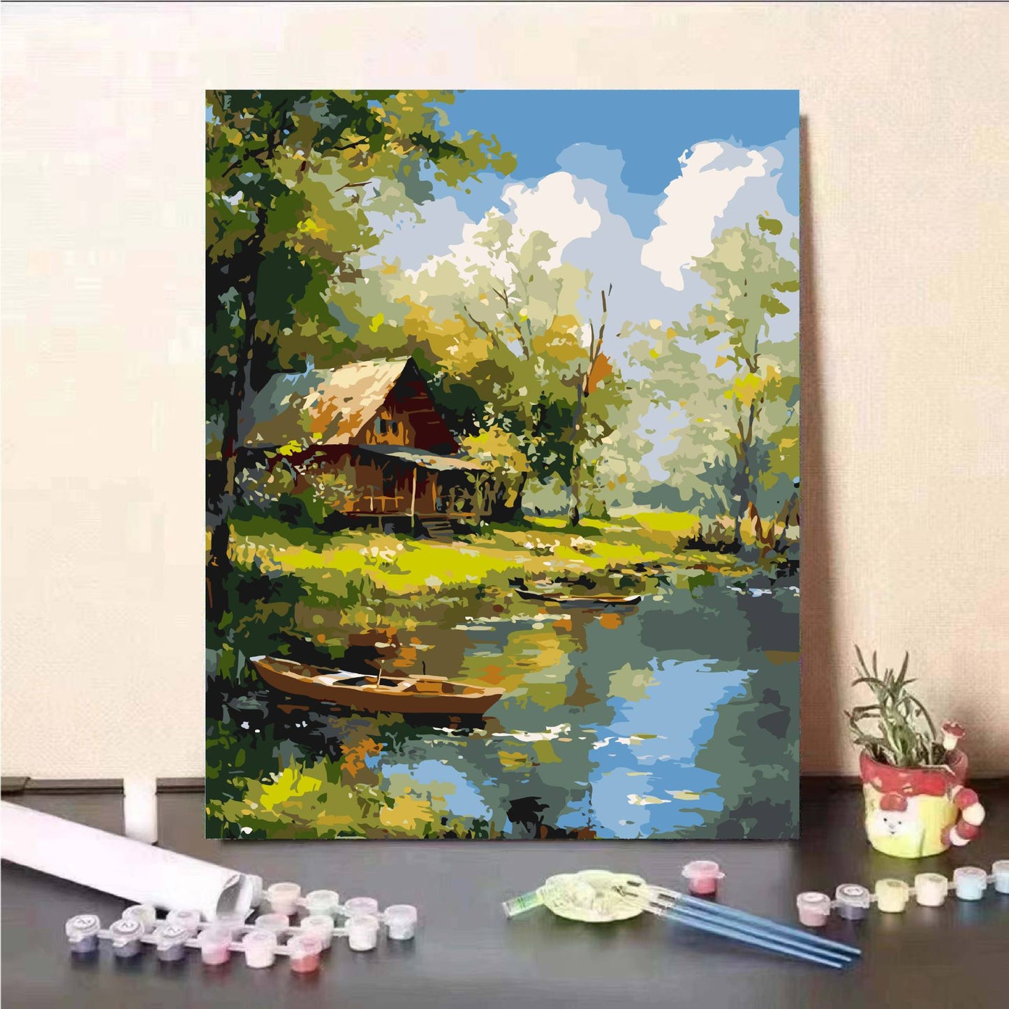 Scenic Mountain Lake Malen nach Zahlen Set Brehn