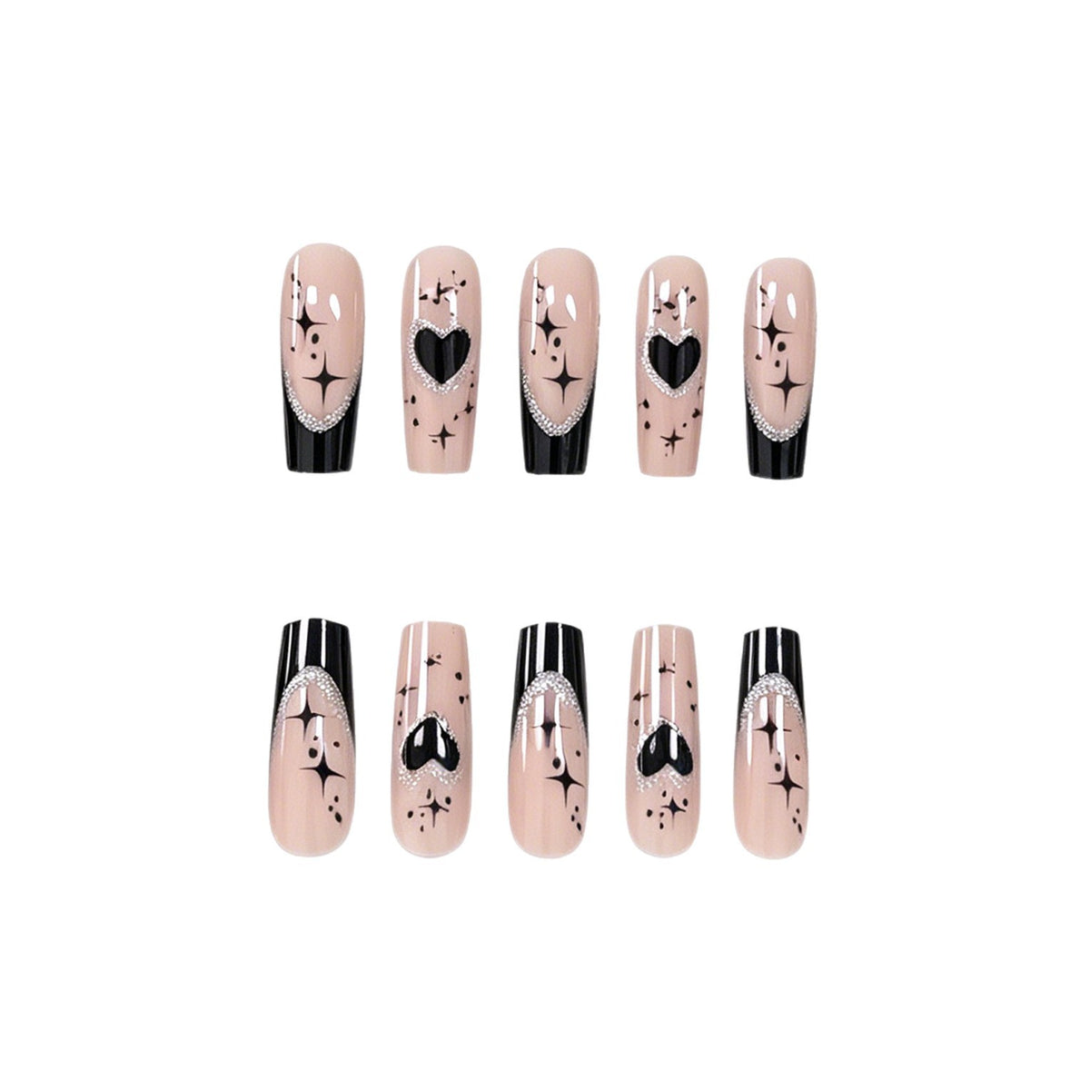 Elegante Herz-verzierte Nagelkunstverzierungen Brehn