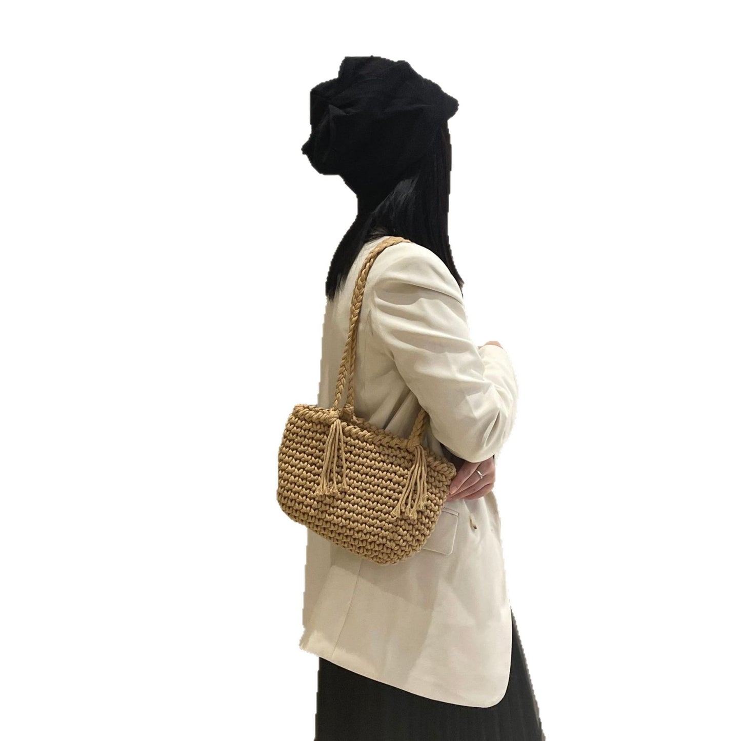 Handgeknüpfte Schultertasche mit Dekorativer Faltentechnik Brehn
