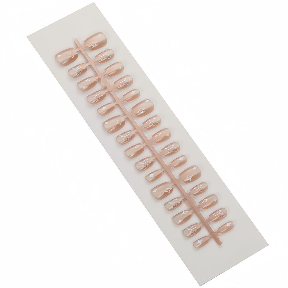 Kunstnägel mit floralem und glitzerndem Design Brehn