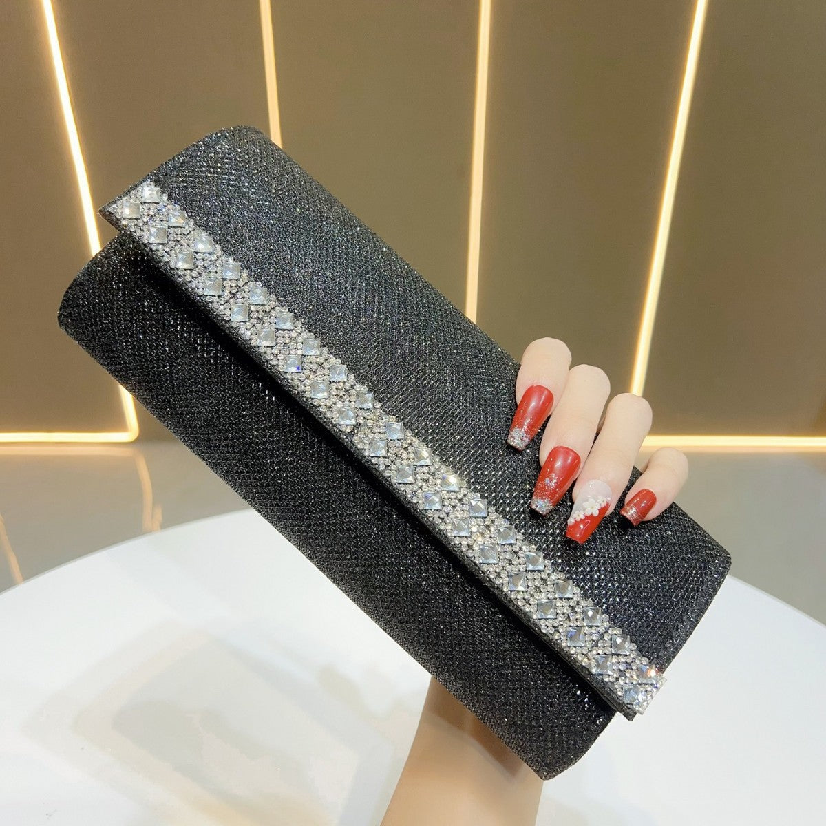 Glitzernde Strass Abend-Clutch