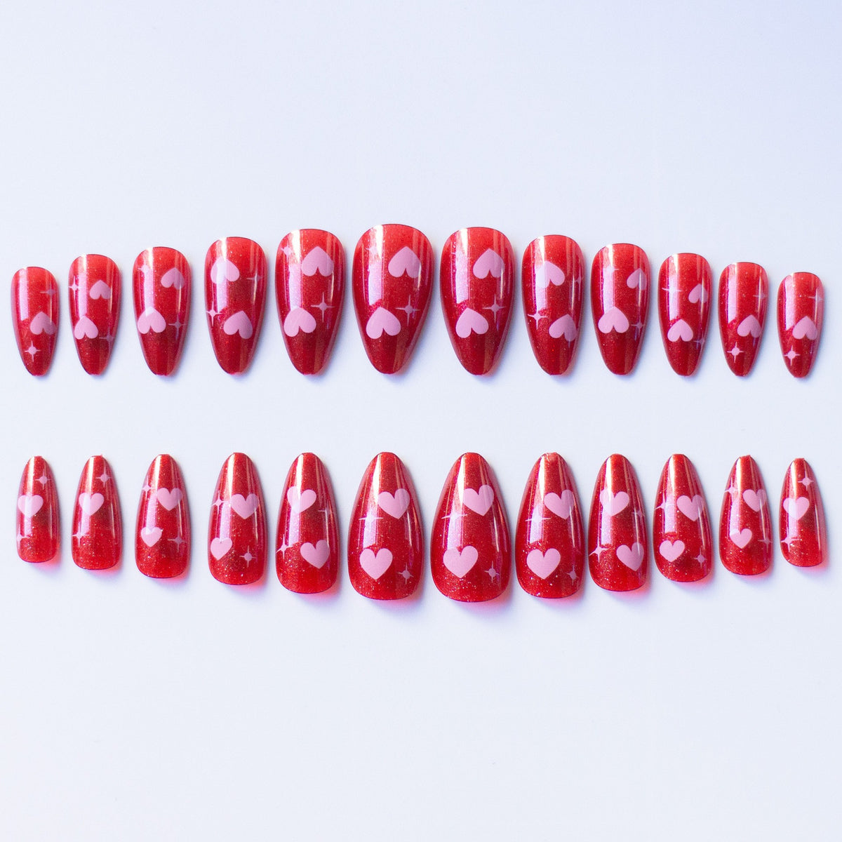 Romantisches Herz-Muster-Nagelkunst-Set