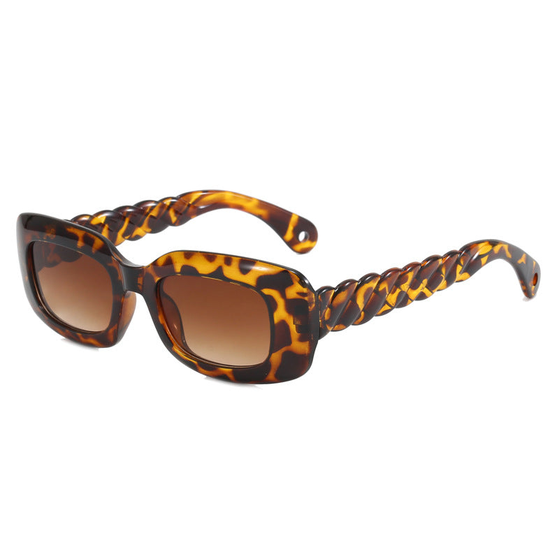 Damen modische quadratische Sonnenbrille mit einzigartigem gedrehten Bügeldesign Brehn