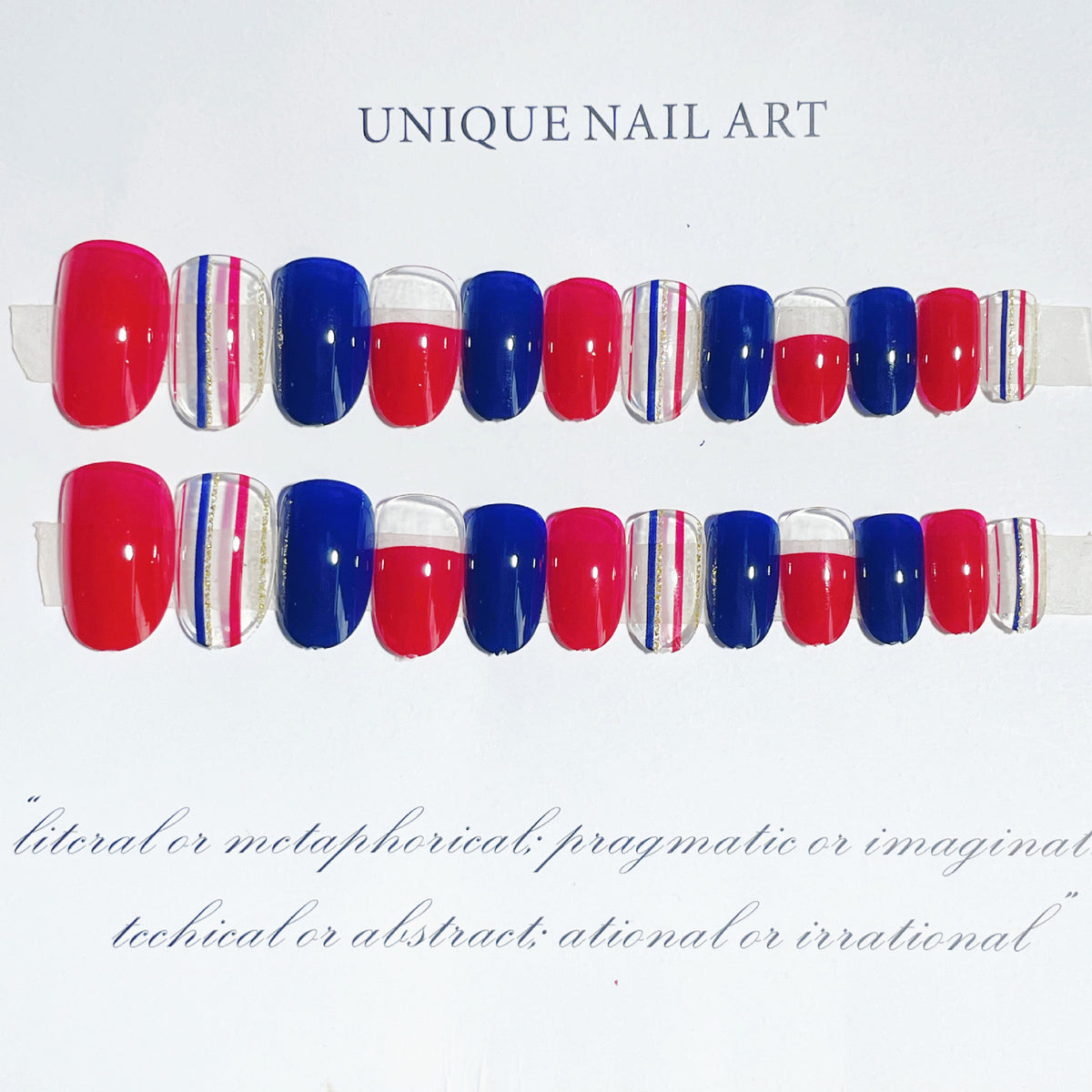 Künstlerisches Multi-Design Press-On Nagelset