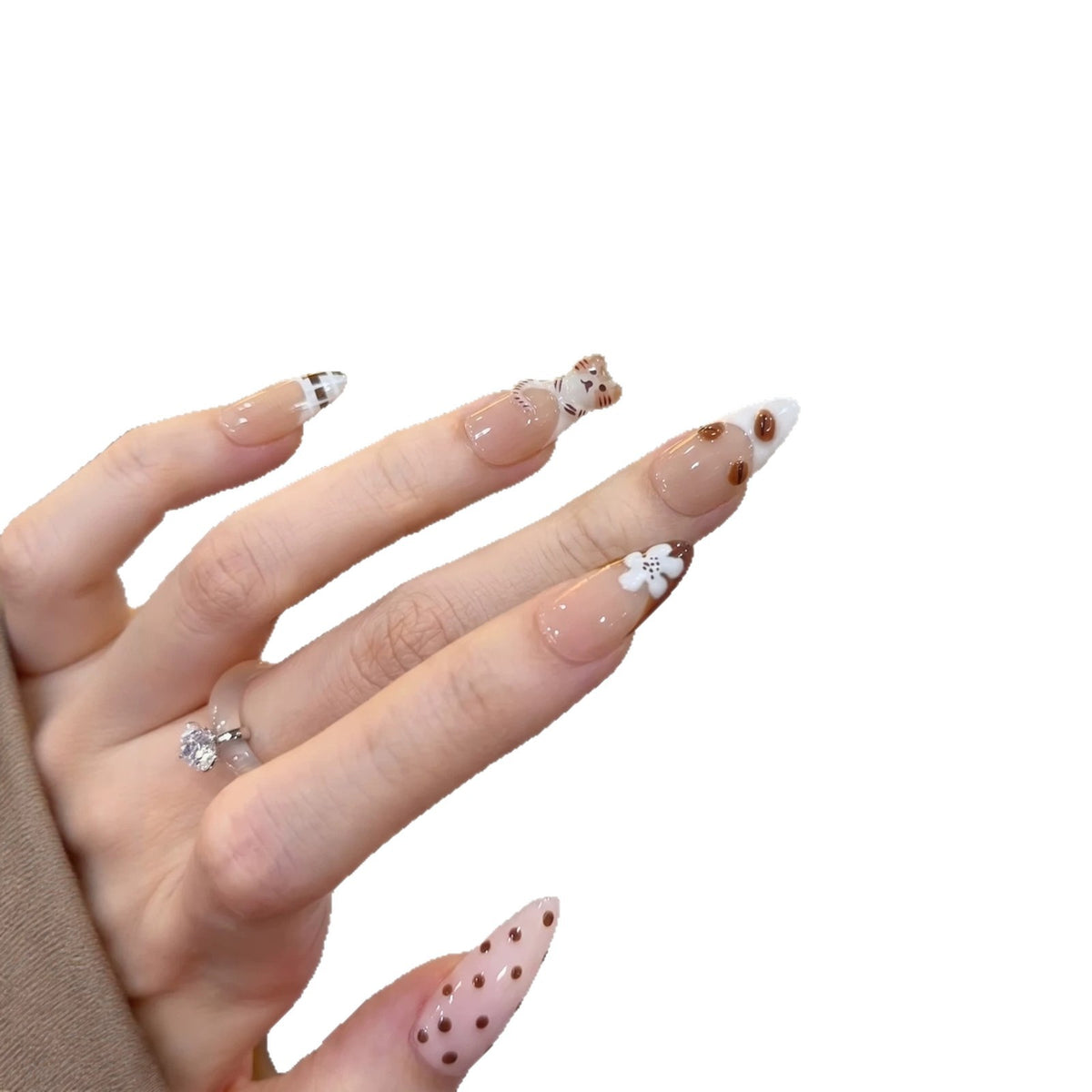 Verspieltes thematisches Press-On Nagelkunstset Brehn