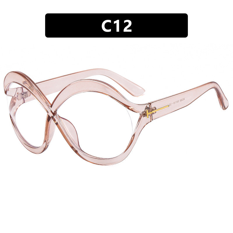 Damen extravagante Cat-Eye Sonnenbrille mit geschwungenem Rahmen Brehn