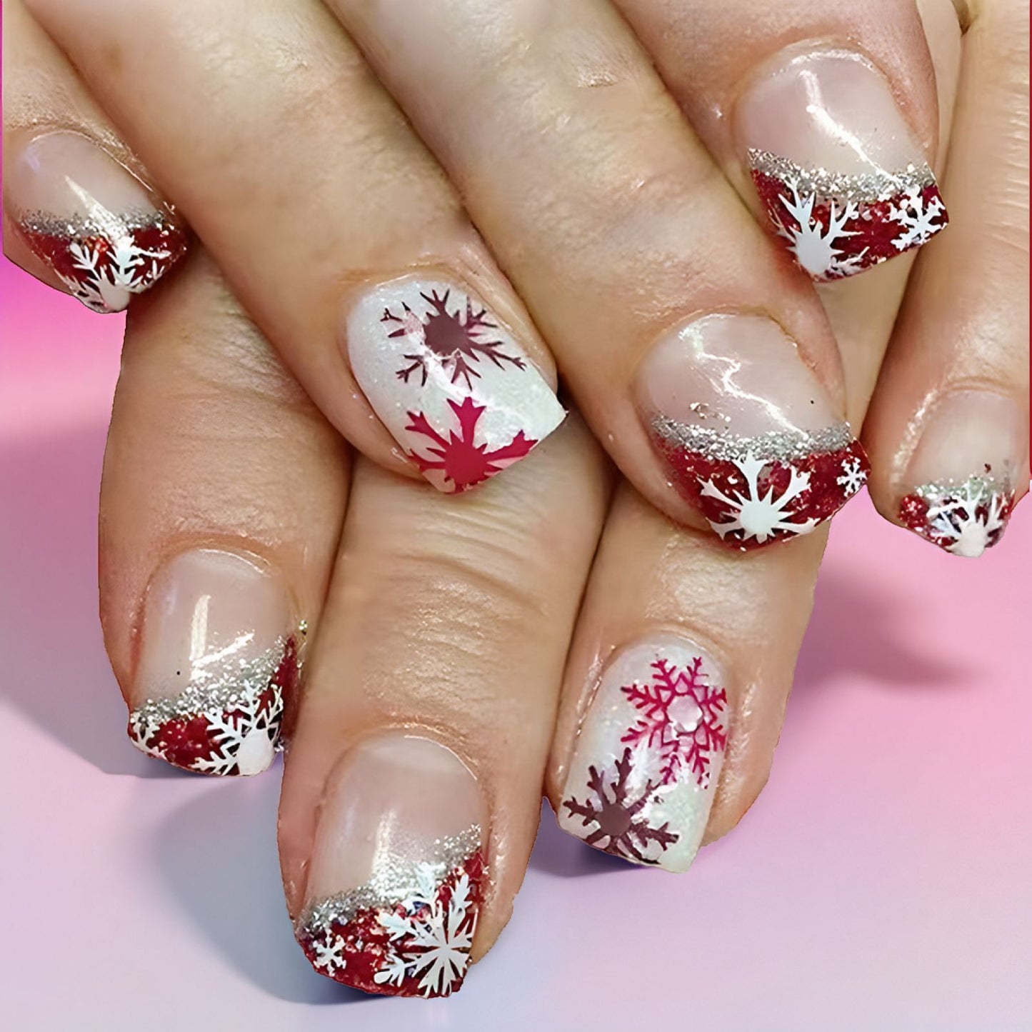Schneeflocken-Muster Glitter Gel Nagelkunst Set Brehn