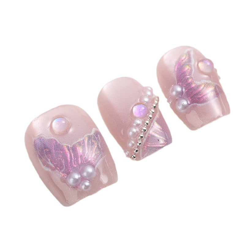 Künstlerisches Press-On Nail Set Brehn