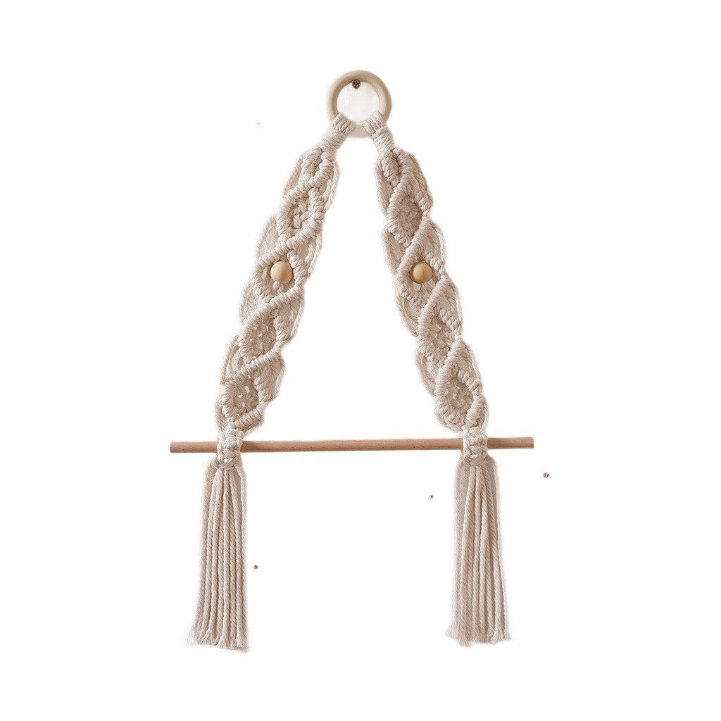 Makramee Hängender Pflanzenhalter mit Holzstange Brehn