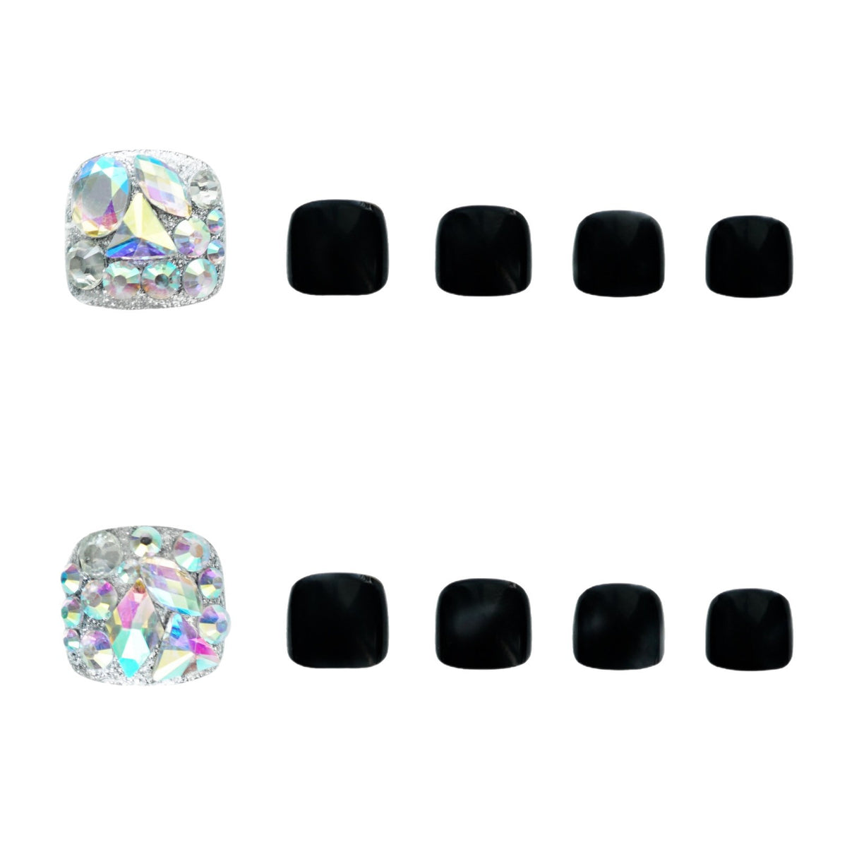 Premium Strass- Verzierte Press-On Fußnagel Set Brehn