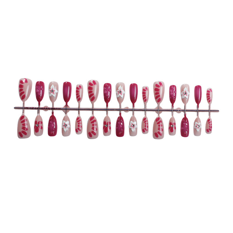 Blumeninspiriertes Press-On Nagelset Brehn