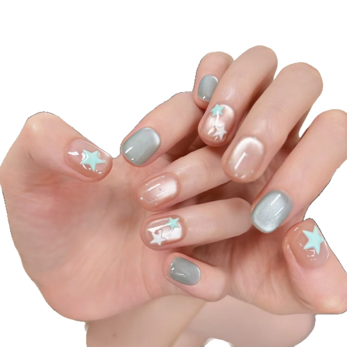 Artistisches Sternen-Nagelkunst-Design