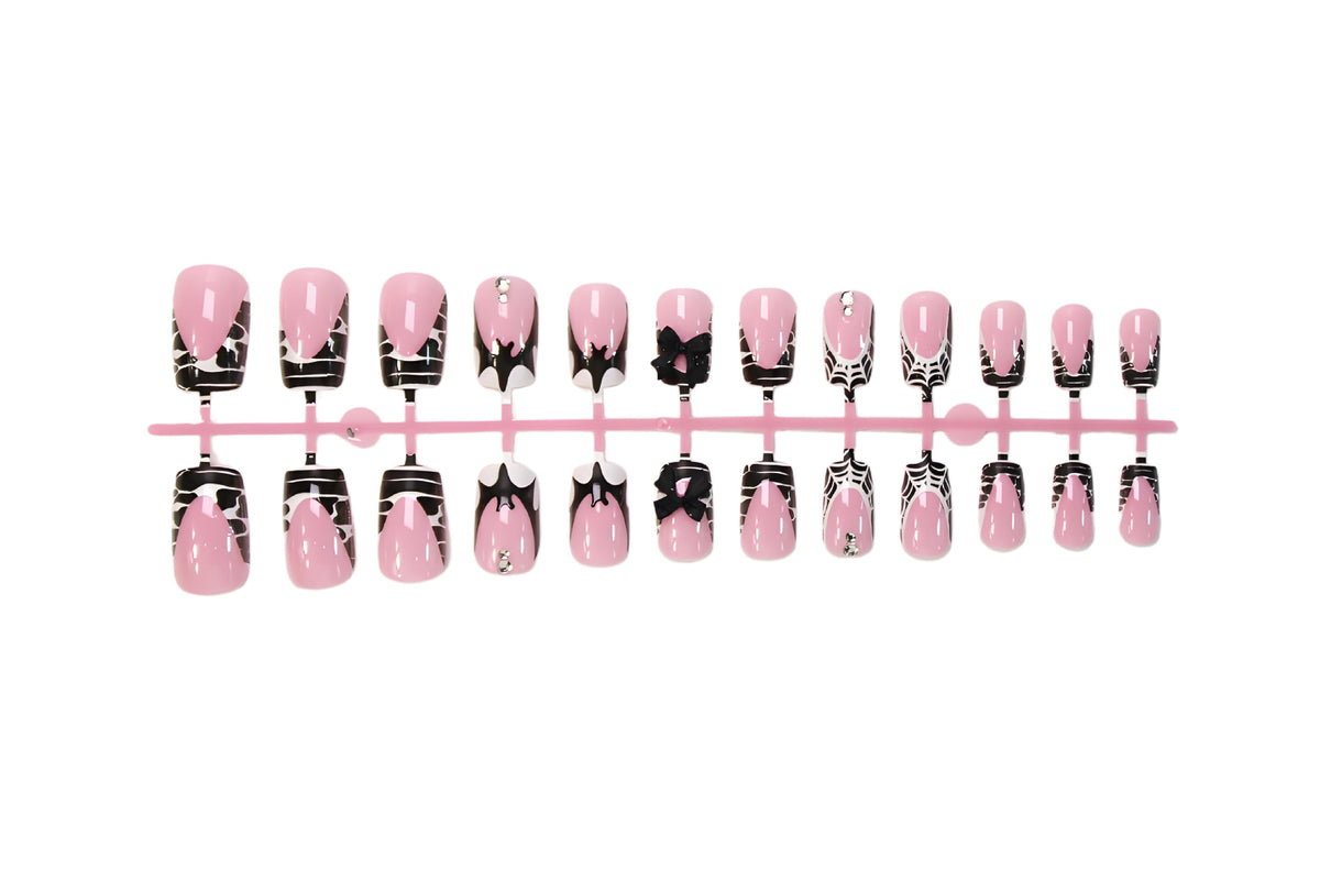 Halloween Kunstnagelset mit verspieltem Spinnen-Design Brehn