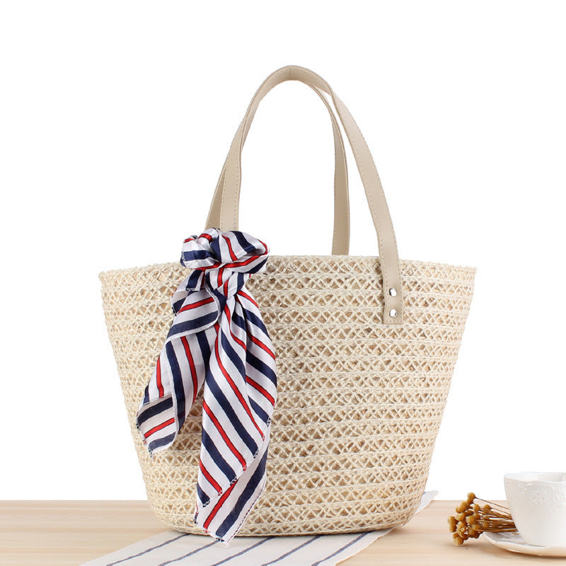 Strohtasche mit Modischem Knotenverschluss Brehn