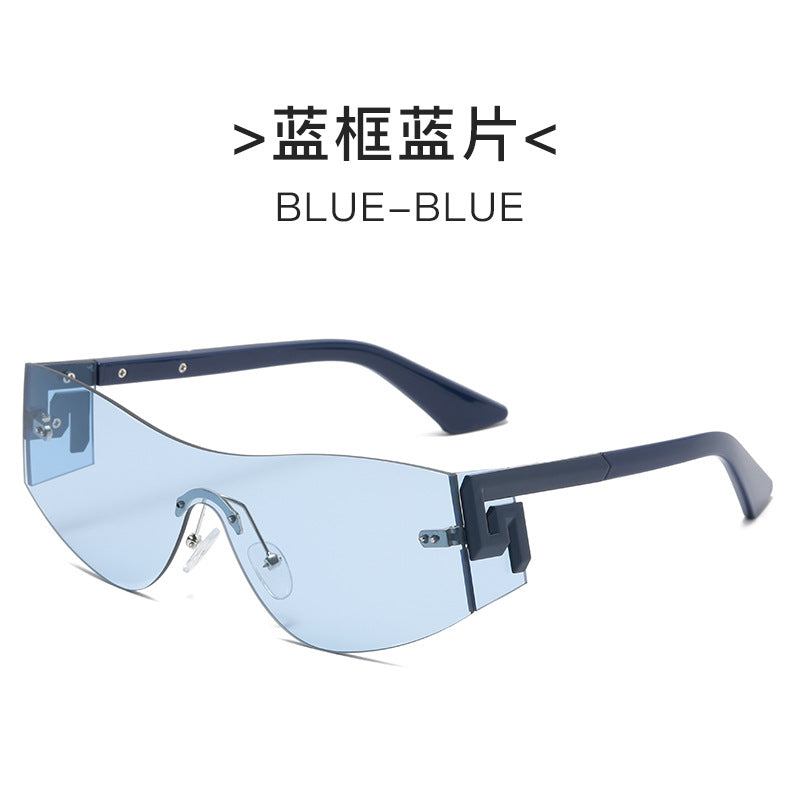 Damen futuristische Oversized-Sonnenbrille mit markantem Design Brehn