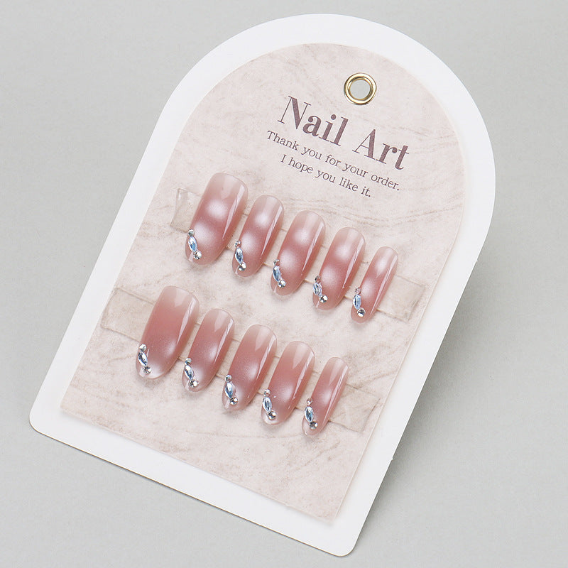 Glamorous Rhinestone Accent Press-On Nagelspitzen Brehn