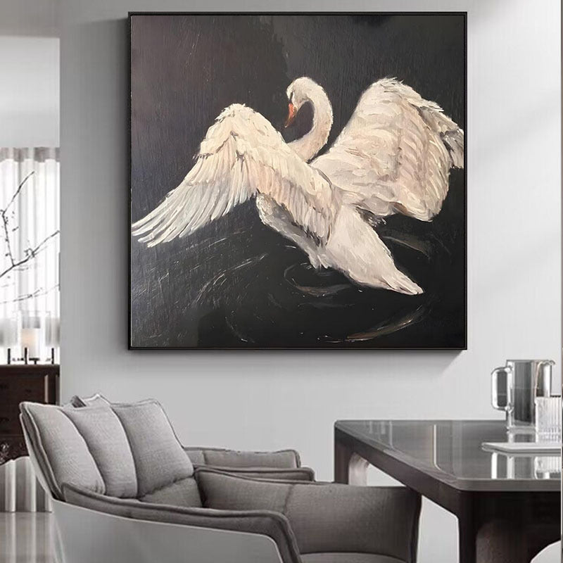 Elegante Schwan Leinwand Wandkunst