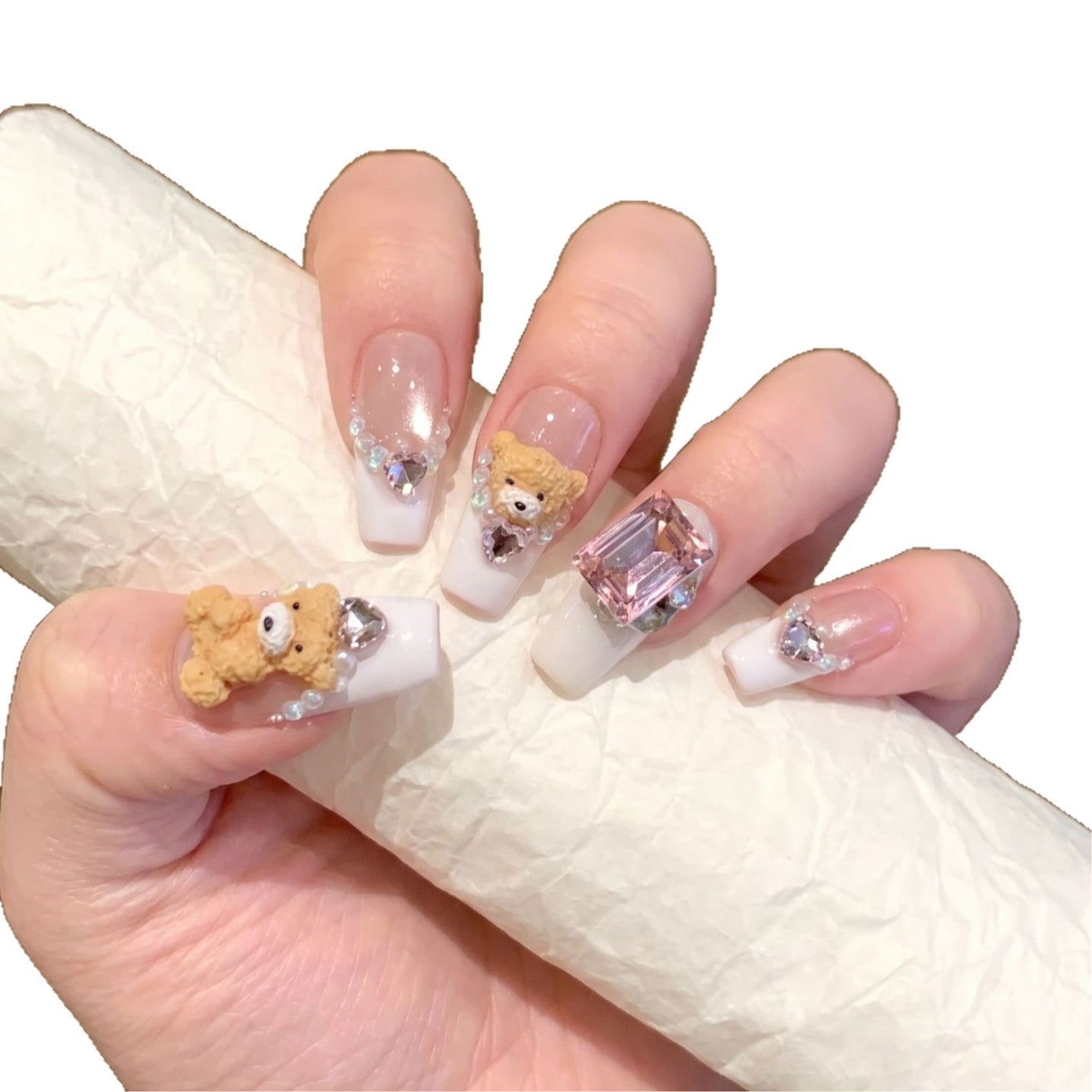 Niedliches von Tieren inspiriertes Press-On Nagelkunst-Set Brehn