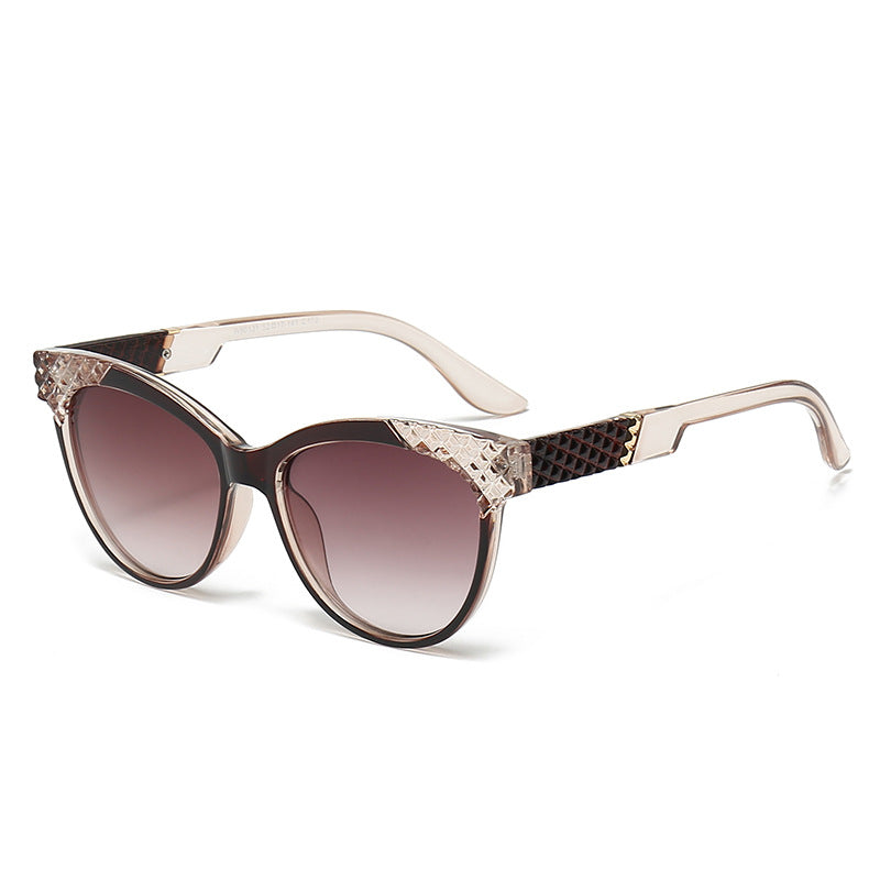 Damen Cat-Eye Sonnenbrille mit strukturierter Rahmen und UV-Schutz Brehn
