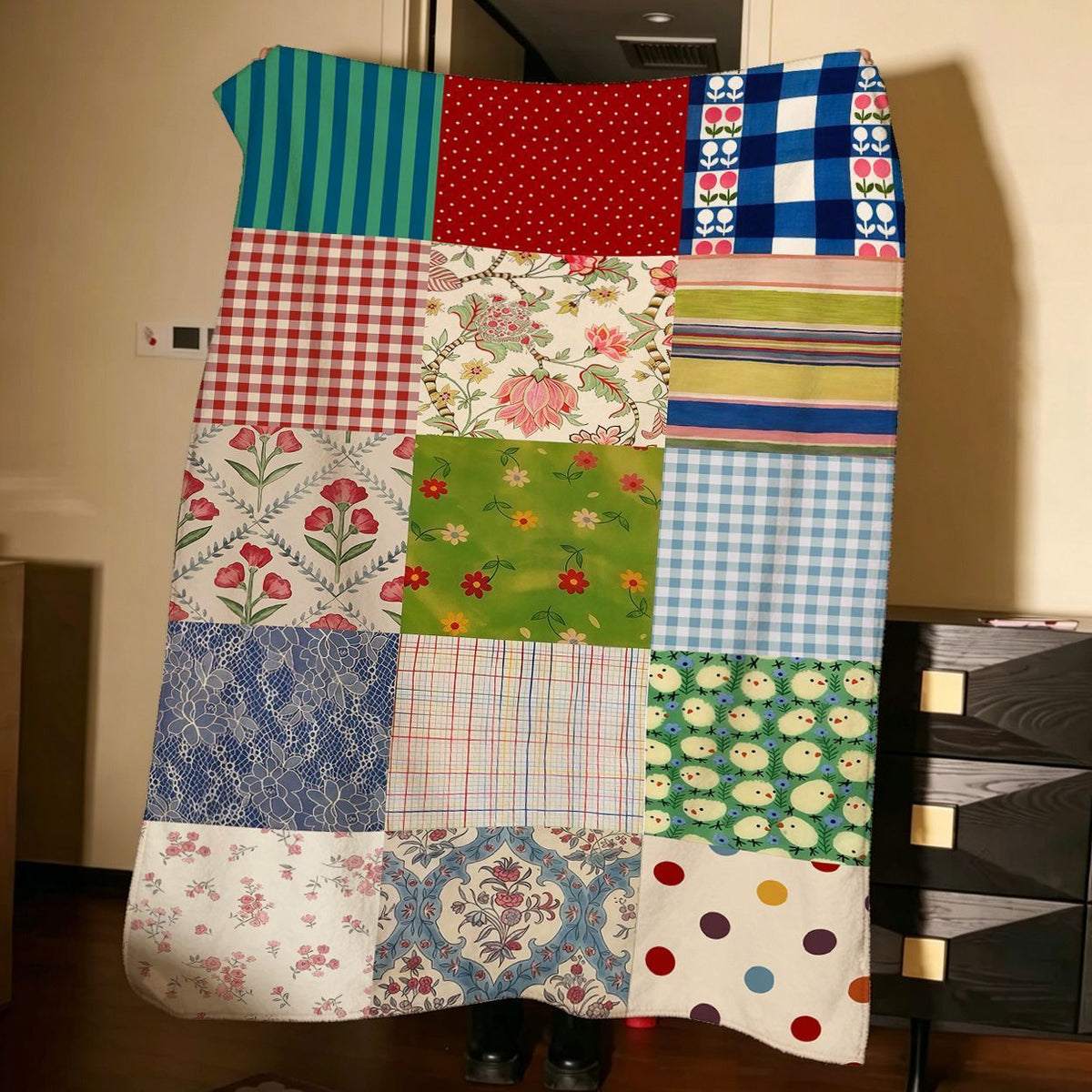 Patchwork-Design-Wurfdecke