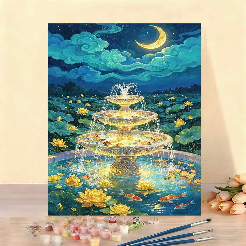 DIY Aquarell Brunnen Malen nach Zahlen Set Brehn
