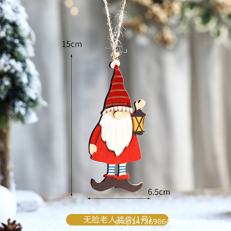 Dekorativer Holz-Santa-Gnom Ornament