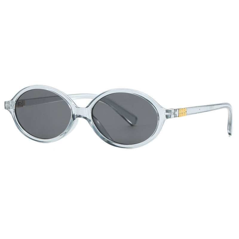 Damen modische Sonnenbrille mit ovalem Rahmen und goldenen Akzenten Brehn