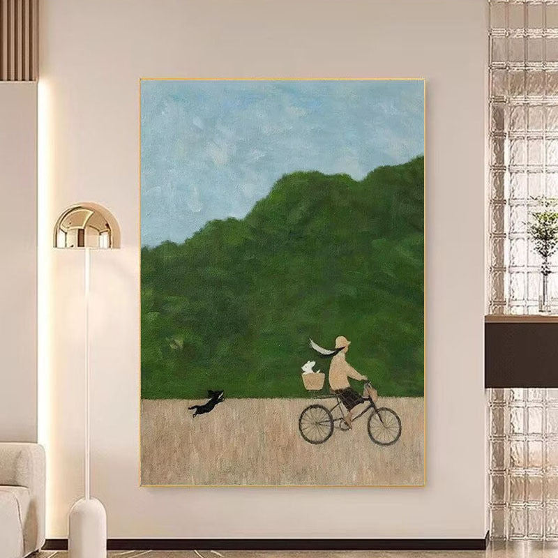 Künstlerische Fahrrad-Szene Wandkunst