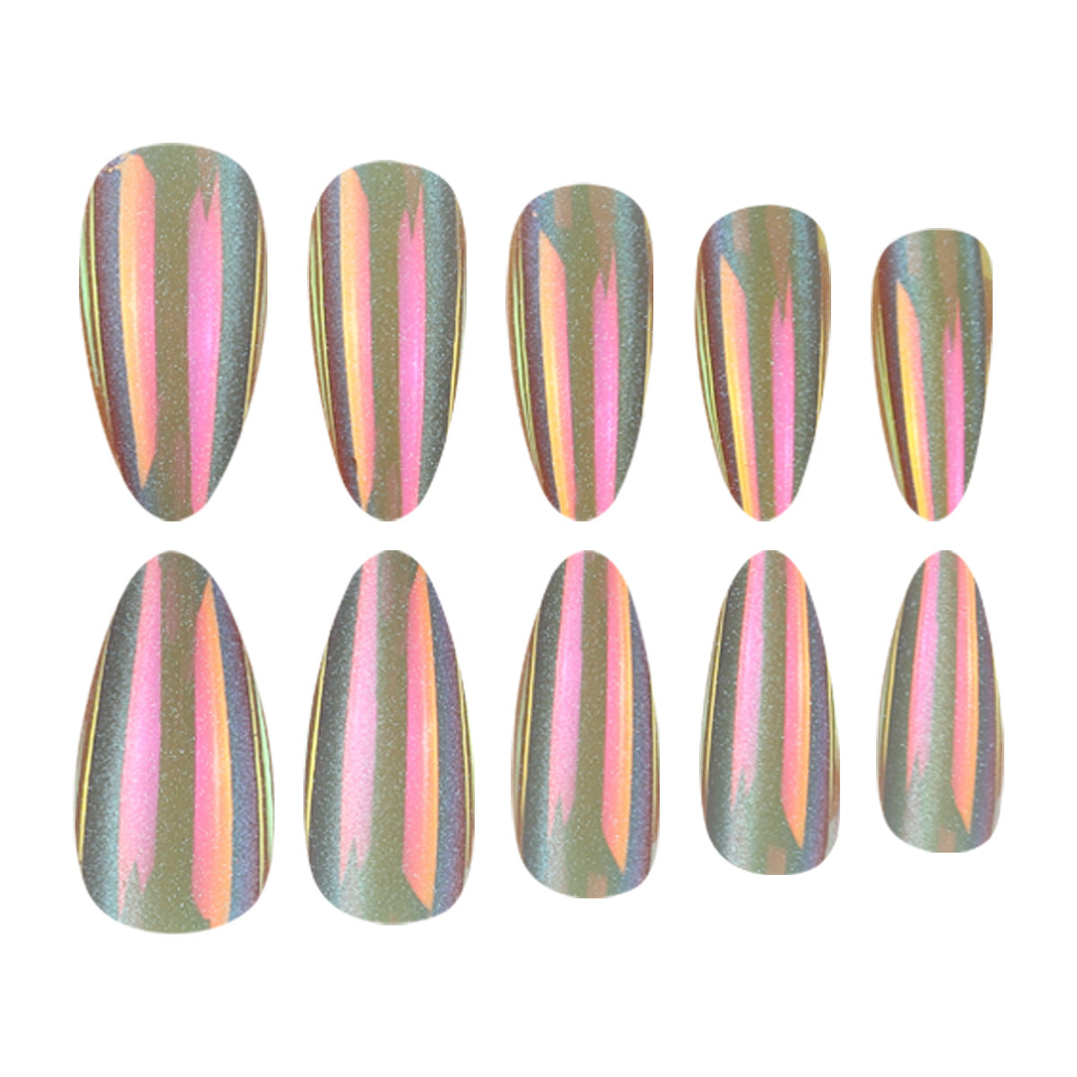 Holographische Stiletto Press-On Nägel Brehn
