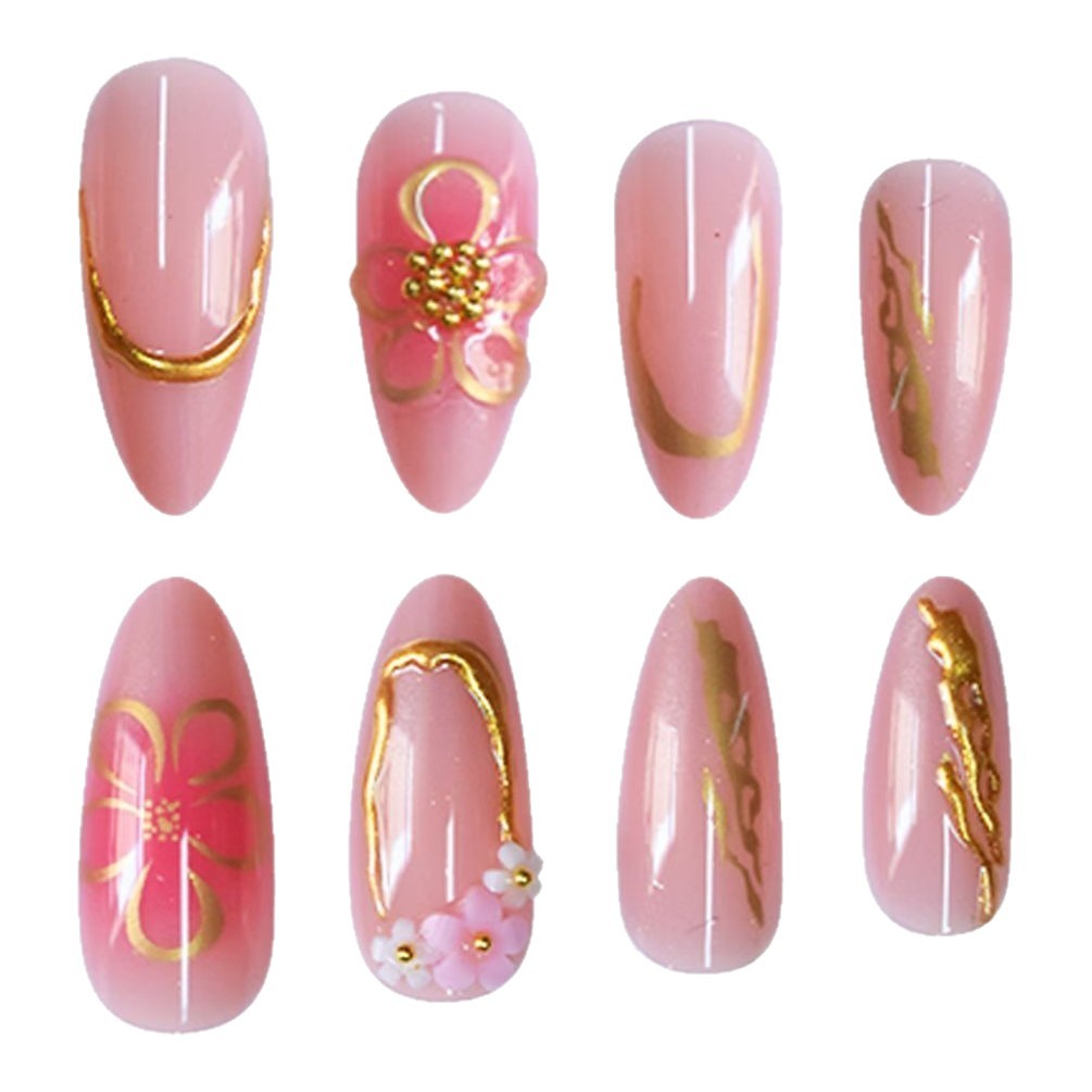Dekorative Florale Press-On Nagelkunst Set Brehn