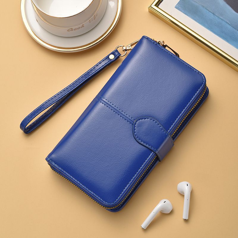 Slim Doppelreißverschluss Wallet mit Handgelenkband Brehn