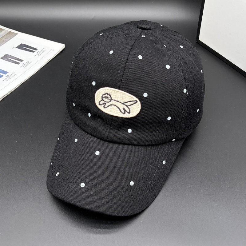 Damen Polka Dot Bestickte Baseballmütze Brehn