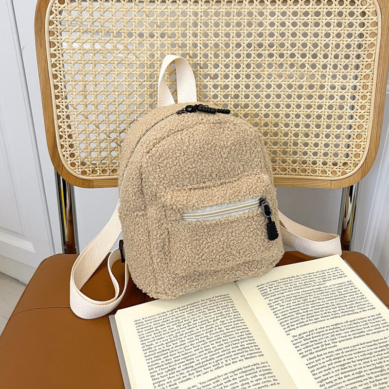 Strukturierter Fleece Mini Rucksack