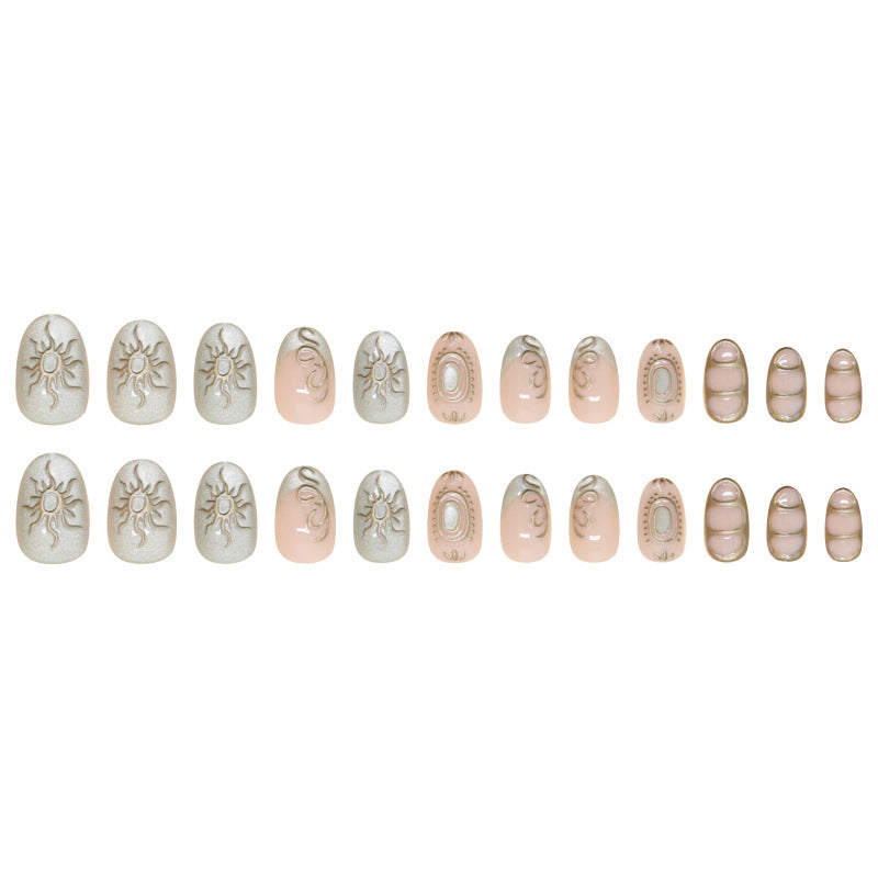 Künstlerische, sonnengeschmückte Press-On-Nageltips Brehn
