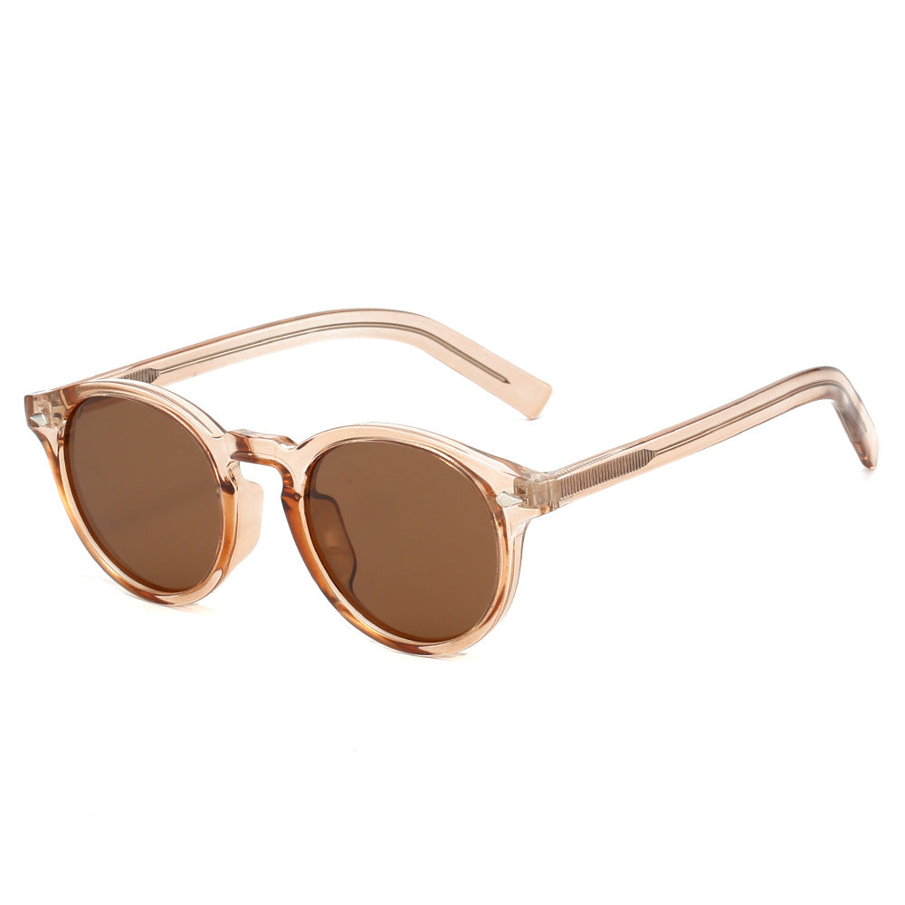 Damen modische Sonnenbrille mit transparentem Rahmen und gelben Gläsern Brehn